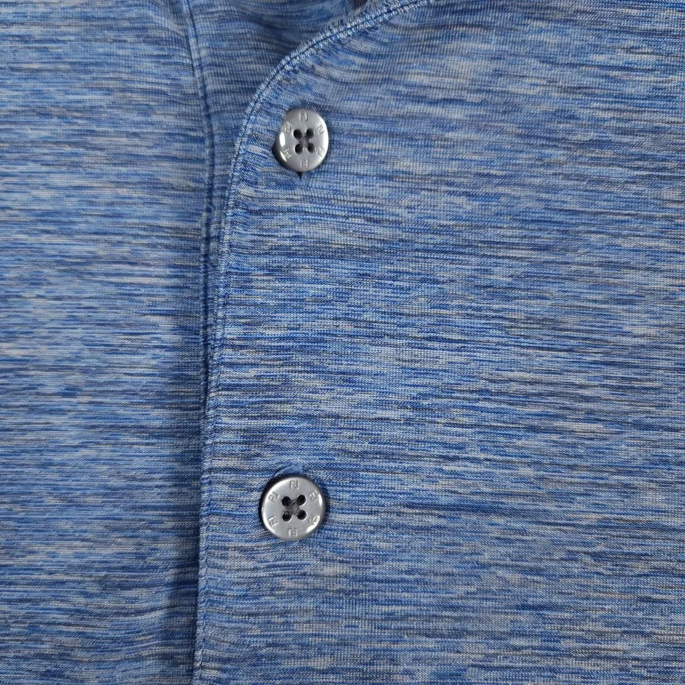 FootJoy Polo Shirt Mens XXL Blue Heathered Golf Performance FJ Logo Short Sleeve - Picture 4 of 12